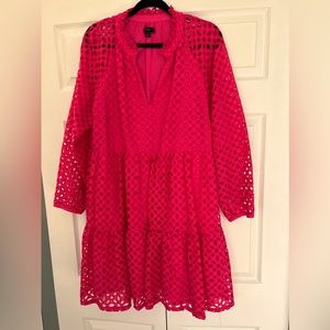 JCrew Tiered popover dress in embroidered eyelet size L